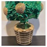 FR - Vintage Christopher Radko Hand Blown Glass Christmas Ornament A Very Merry Topiary