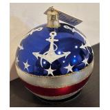 FR - Christopher Radko Liberty Stars and Stripes Patriotic Ball Ornament