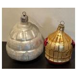 S - Christopher Radko Eskimo and Birdcage Glass Ornaments