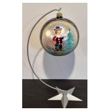 S - Lovely Hand Painted Glass Ornament with Stand