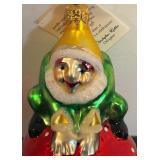 FR - Christopher Radko Mushroom Elf Glass Ornament