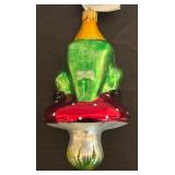 FR - Christopher Radko Mushroom Elf Glass Ornament