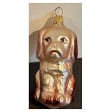 S - Set of 2 Adorable Glass Dog Ornaments