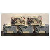 S - New Smith & Hawken Red Berry and Cloudburst Glass Ornaments