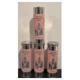 S - Set of 4 Victorian Christmas Tree Tinsel Tins with Metal Tinsel