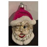 FR - Christopher Radko Winking Santa Glass Ornament