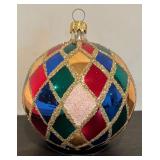 FR - Christopher Radko Harlequin Patterned Christmas Ornament