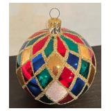 FR - Christopher Radko Harlequin Patterned Christmas Ornament