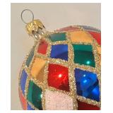 FR - Christopher Radko Harlequin Patterned Christmas Ornament