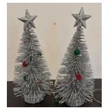 S - Holiday Silver Tinsel, Decorative Trees and Vintage Santa Tin