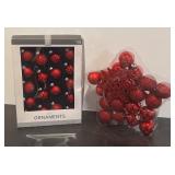 S - Assorted New Red Glass Ornaments