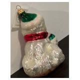 TR - Christopher Radko Snow Kitties Glass Ornament