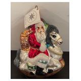 TR - Christopher Radko Carousel Clause Glass Ornament