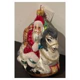 TR - Christopher Radko Carousel Clause Glass Ornament