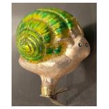 TR - Old World Christmas Smiley Snail Glass Clip Ornament