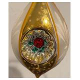 S - Golden Accented Christmas Ornament with Stand