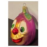 TR - Vintage Christopher Radko Eggplant Anthropomorphic Hand Blown Glass Ornament