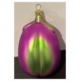 TR - Vintage Christopher Radko Eggplant Anthropomorphic Hand Blown Glass Ornament