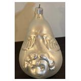 TR - Vintage Pear-Shaped Glass Ornament with Woman