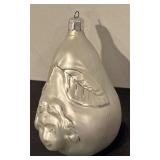 TR - Vintage Pear-Shaped Glass Ornament with Woman