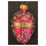 S - Set of 5 Decorative Egg-Shaped Glass Ornaments
