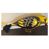 TR - Vintage Metal Bird Clip Ornament with Feather Tail