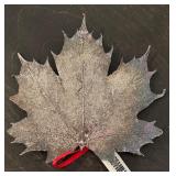 S - Set of 4 Silver Plated Leaf Ornaments