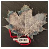 S - Set of 4 Silver Plated Leaf Ornaments