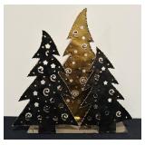 S - 12 Inch Metal Christmas Tree Candle Holder Trio