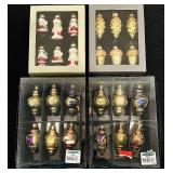 S - Set of 24 Vintage Glass Christmas Ornaments, 3 Inch Assorted Designs