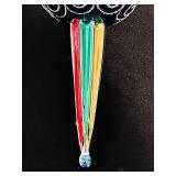 TR - 7-Inch Vintage Style Glass Holiday Ornament Blue and Multicolor