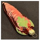 S - Set of 3 Glass Vegetable Ornaments Carrot and Pickles