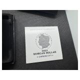 Key Coin 2021-CC Privy Uncirculated Morgan Silver Dollar in Original Mint Box with COA - Greysheet Wholesale Price - $140.00