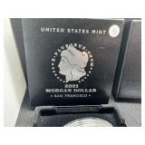 2021-S Uncirculated Morgan Silver Dollar in Original Mint Box with COA - Greysheet Wholesale Price - $100.00