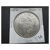 1878-S Morgan Silver Dollar Marked Choice UNC When Purchased