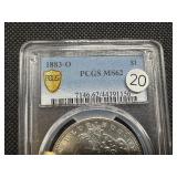 1883-O Morgan Silver Dollar PCGS MS62- PCGS Price Guide is $85