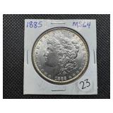 1885 Morgan Silver Dollar Marked MS64 When Purchased