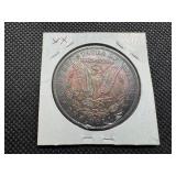 High Grade 1885-O Rainbow Toned Morgan Silver Dollar - Beautiful Coin, Looks Better in Hand!!