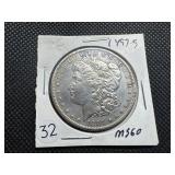 1897-S Morgan Silver Dollar Marked MS60 When Purchased