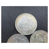 Three 1921-P Morgan Silver Dollars