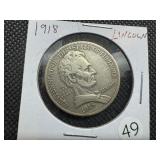 1918 Lincoln Commem. Silver Half Dollar