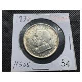 1936 Cleveland Commem. Silver Half Dollar Marked MS65 When Purchased -  Greysheet Wholesale Price for an MS65 is $110