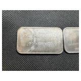 1 Oz. Silver USS Arizona Pearl Harbor Silver Bar and 1/2  Oz. Silver USS Arizona Pearl Harbor Silver Bar -  1.5 Total Oz. of Silver