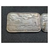 1 Oz. Silver USS Arizona Pearl Harbor Silver Bar and 1/2  Oz. Silver USS Arizona Pearl Harbor Silver Bar -  1.5 Total Oz. of Silver