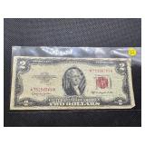 1953 Red Seal Two Dollar Bill