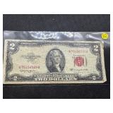 1953 Red Seal Two Dollar Bill
