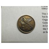 1984 Olympic Games Los Angeles Friendship Medallion