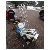 Clay Pigeon Thrower Set Up on Wagon w/Battery