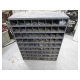 72 Compartment Bolt Bin w/Contents 34"x42"x12"