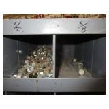 72 Compartment Bolt Bin w/Contents 34"x42"x12"